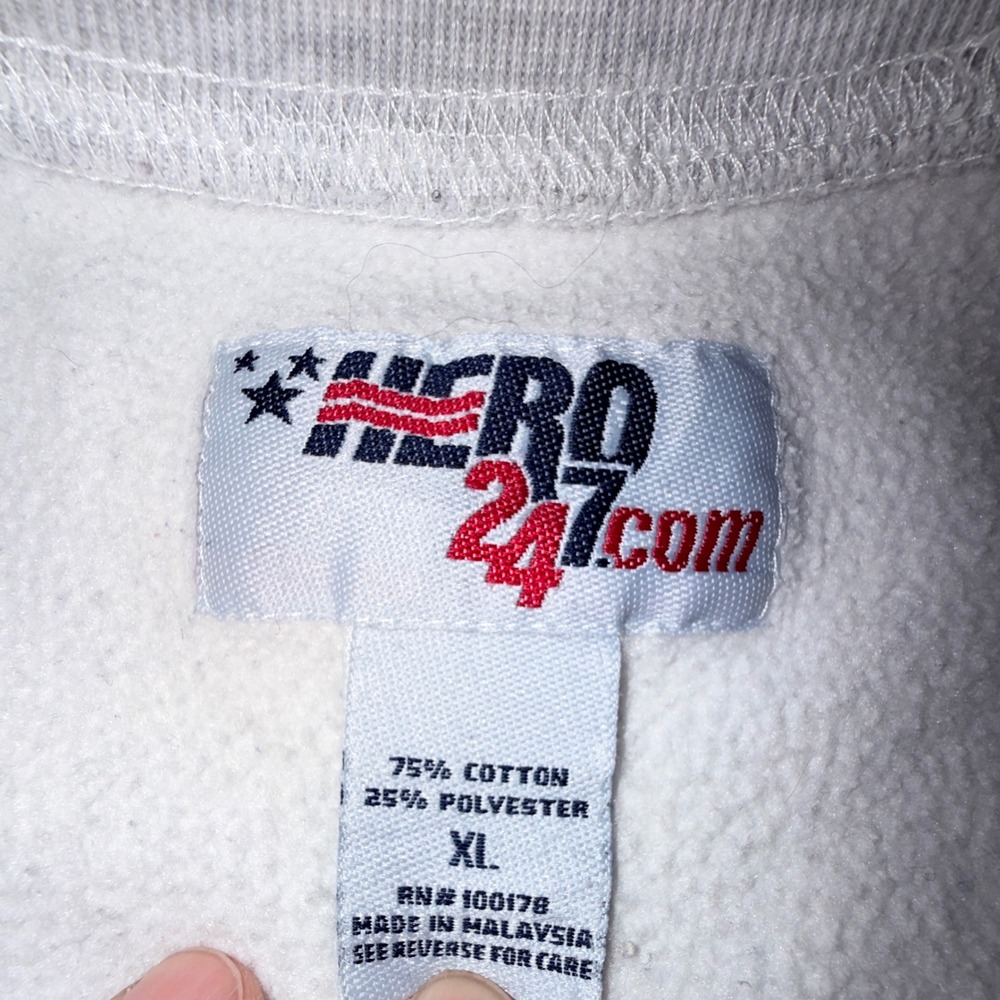 Hero 247 Sweatshirt Mens XL Gray Good Heavyweight Crewneck Ribbed Side Panels - Picture 2 of 4